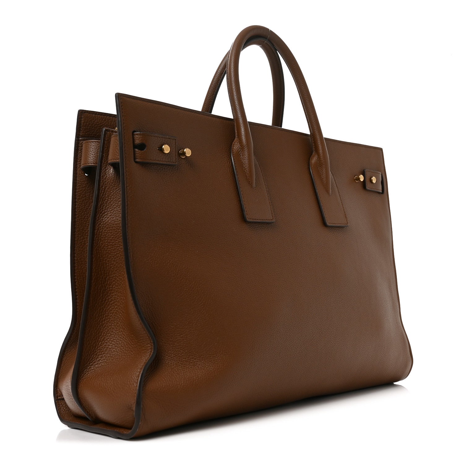 Saint Laurent Grained Calfskin Large Souple Sac De Jour Cinnamon 3 of 10