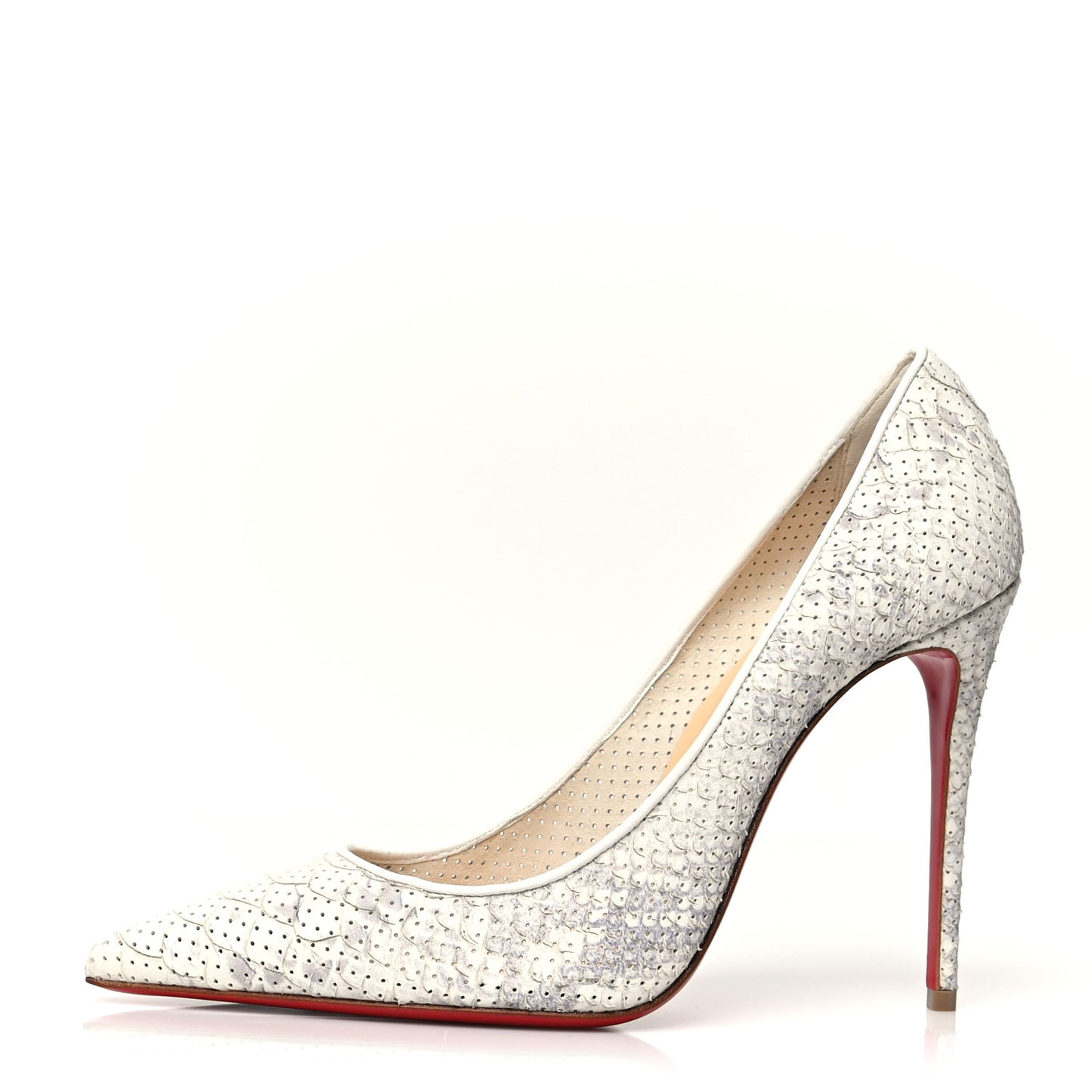 Perforated Python Decollete 554 100 Pumps 38 White