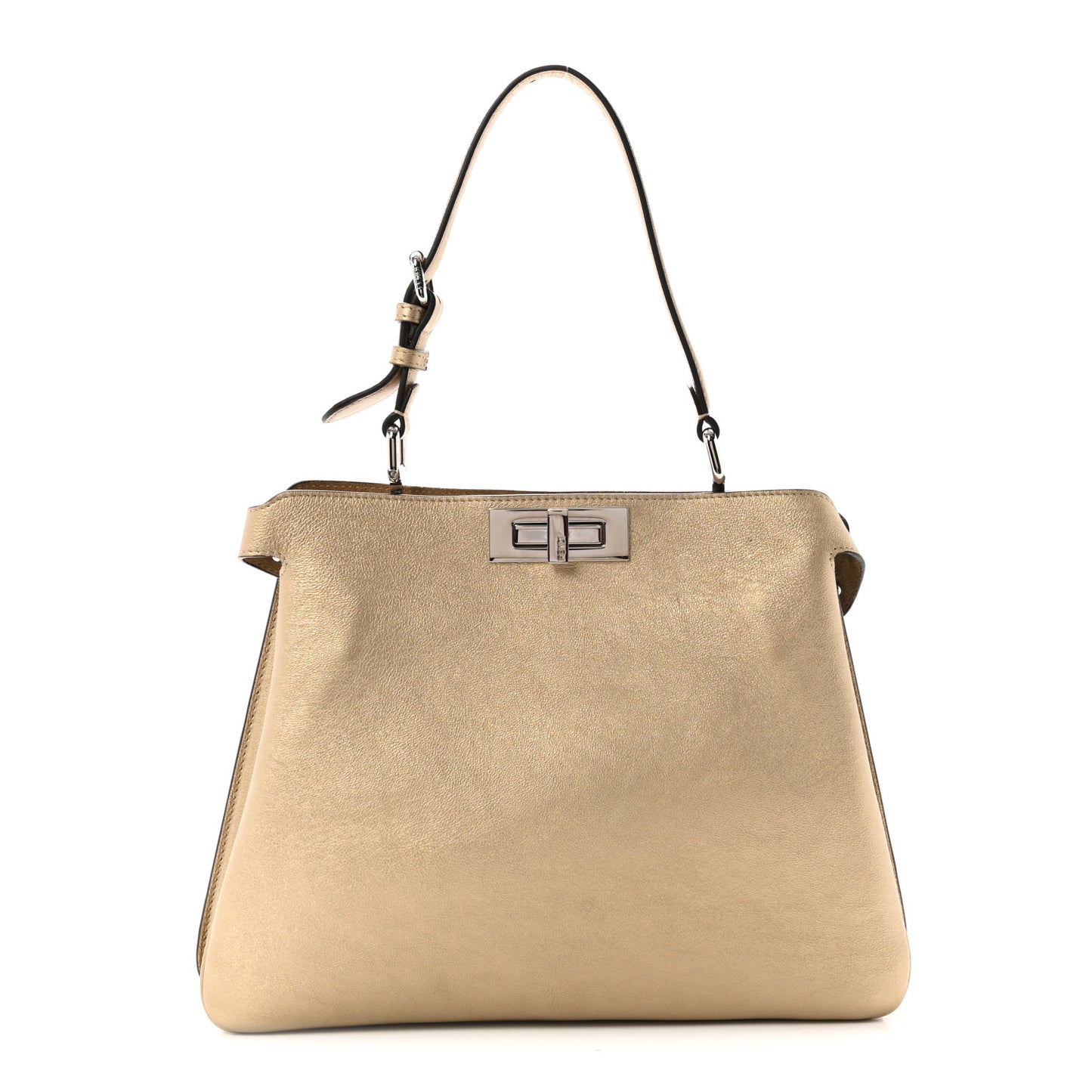 Metallic Vitello Medium Soft Peekaboo  Gold