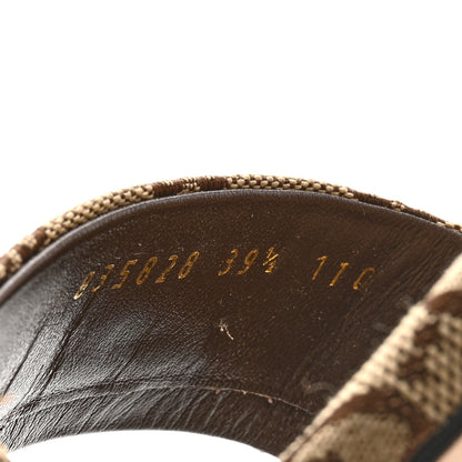 Gucci Monogram Horsebit Slide Sandals 39.5 Camel Ebony 9 of 11