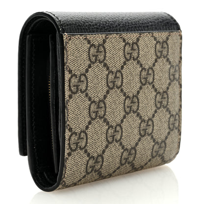 Gucci Dollar Calfskin GG Supreme Monogram Medium GG Marmont Wallet Black Beige Ebony 3 of 6
