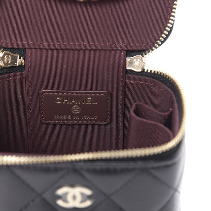 Chanel Lambskin Quilted Mini Vanity Case With Chain Black 6 of 11