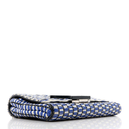 Louis Vuitton Calfskin Epi Smock Louise MM Chain Clutch Blue White Black 4 of 11