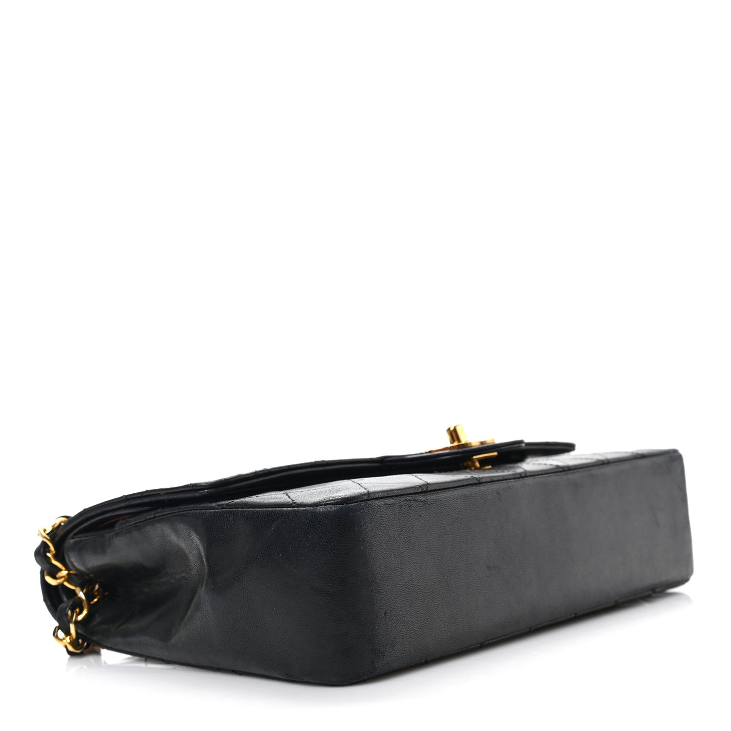 Lambskin Quilted Medium Double Flap Black