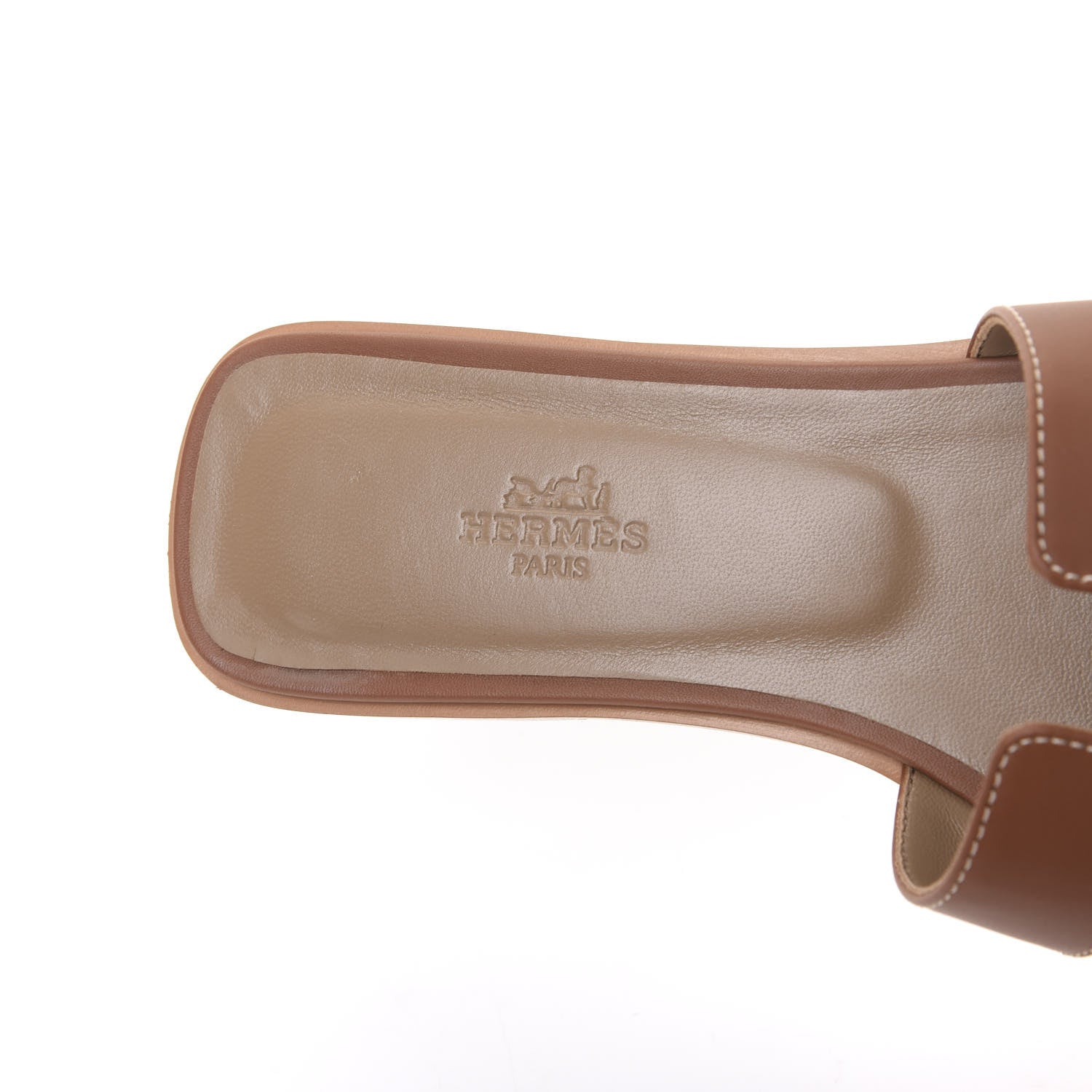 Hermes Box Calfskin Oran Sandals 39 Gold 7 of 9