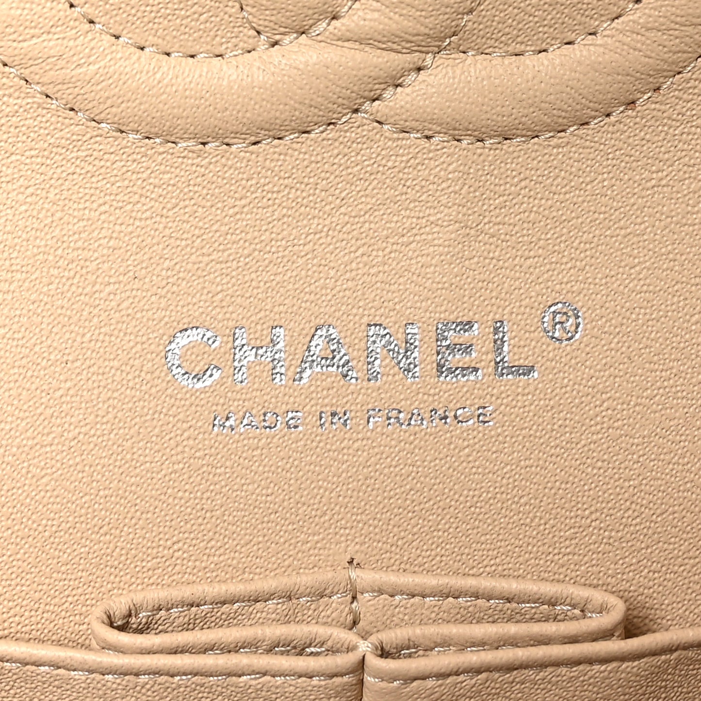 Caviar Quilted Medium Double Flap Beige Clair