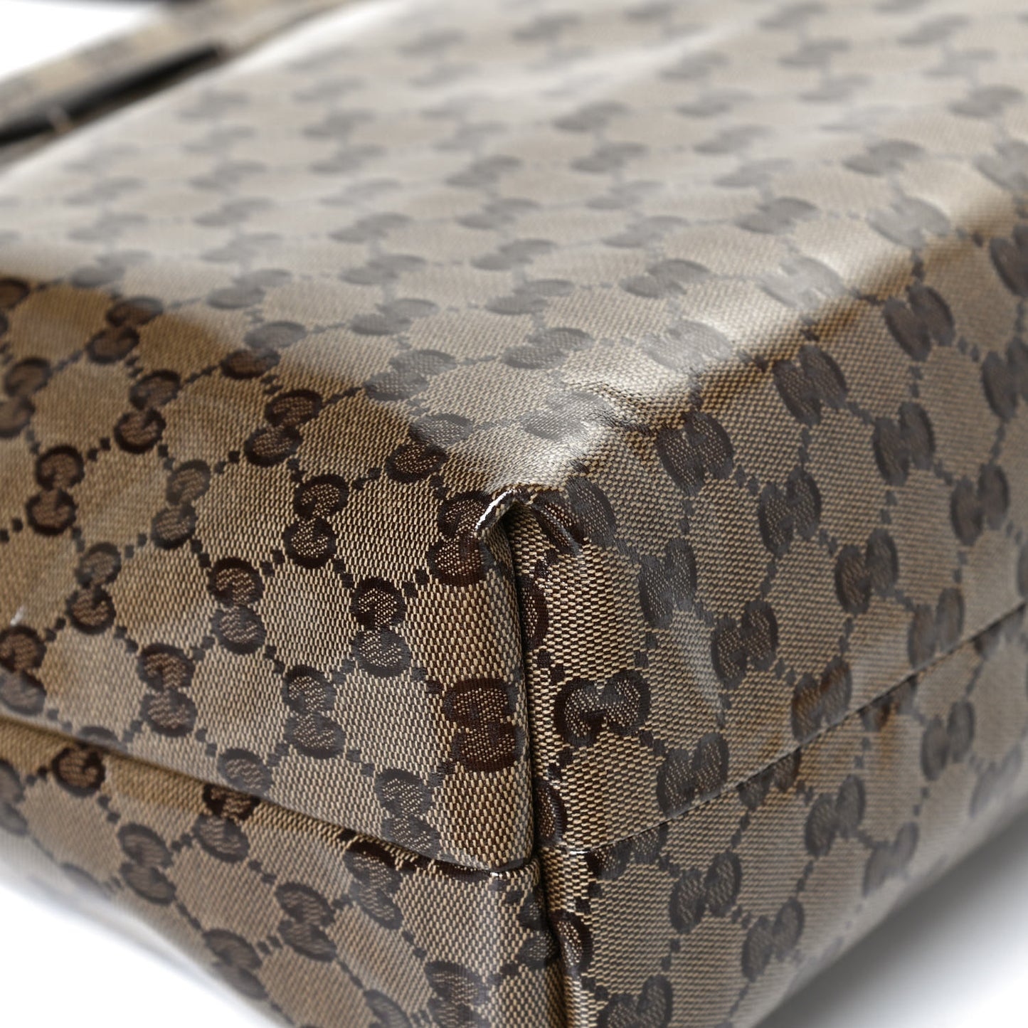Crystal Monogram Large Flat Messenger Bag Dark Brown
