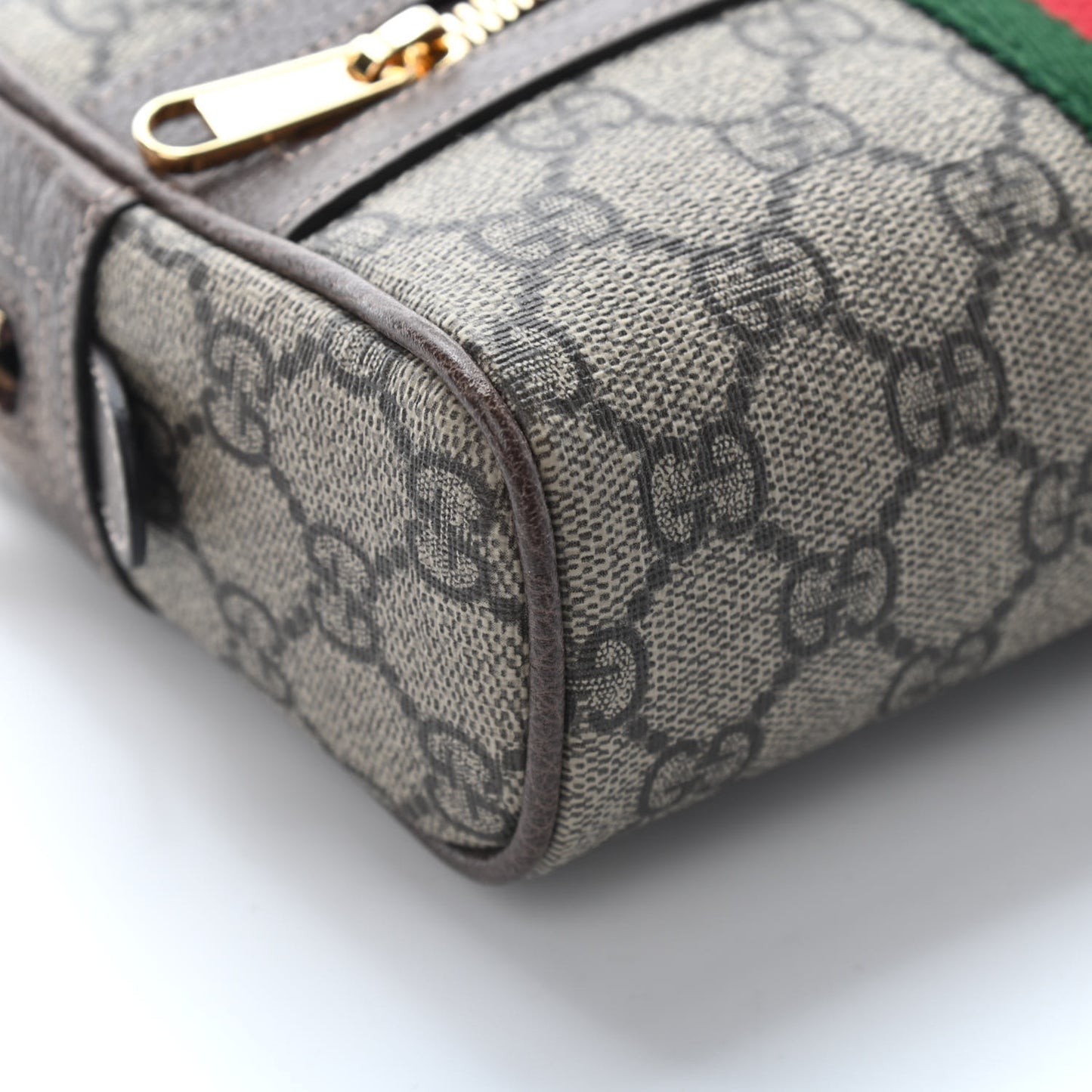GG Supreme Monogram Web Small Ophidia Belt Bag 95 38 Dark Brown