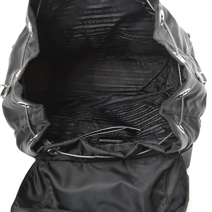 Prada Nylon New Vela Studded Backpack Black Green 4 of 11