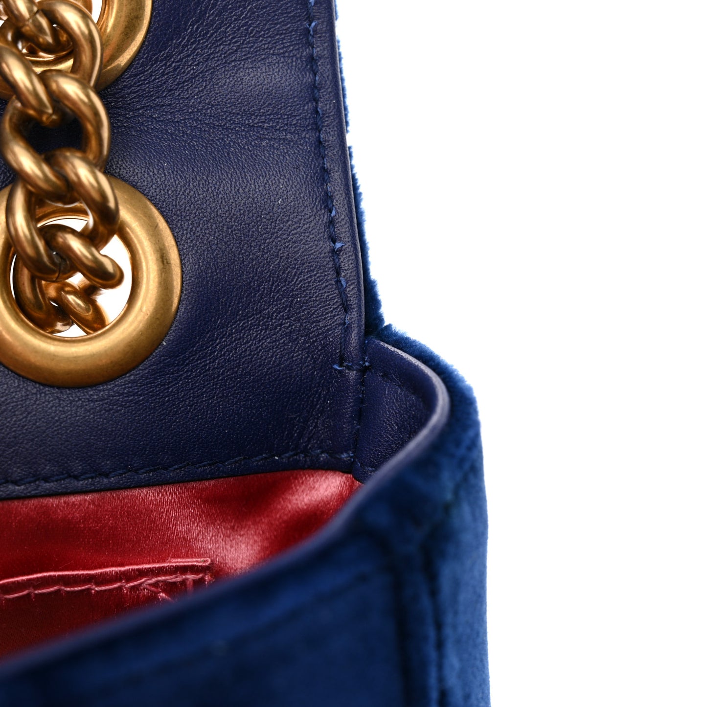 Velvet Matelasse Mini GG Marmont Shoulder Bag Cobalt Blue