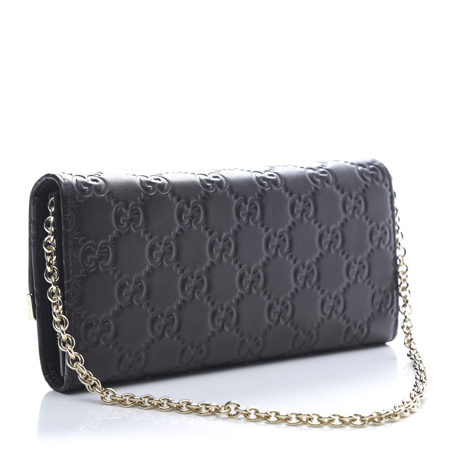 Guccissima Signature Dice Chain Wallet Chocolate
