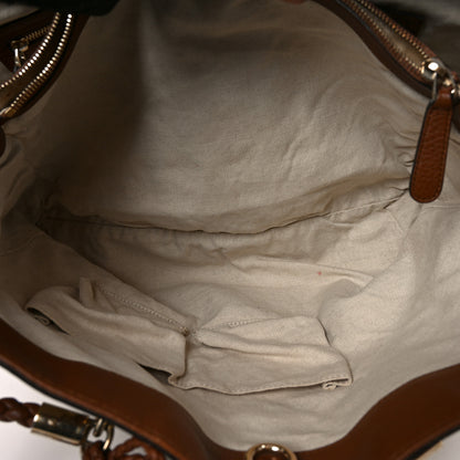 Gucci Monogram Cellarius Calfskin Medium Bella Tote Beige Ebony Cuir 5 of 11