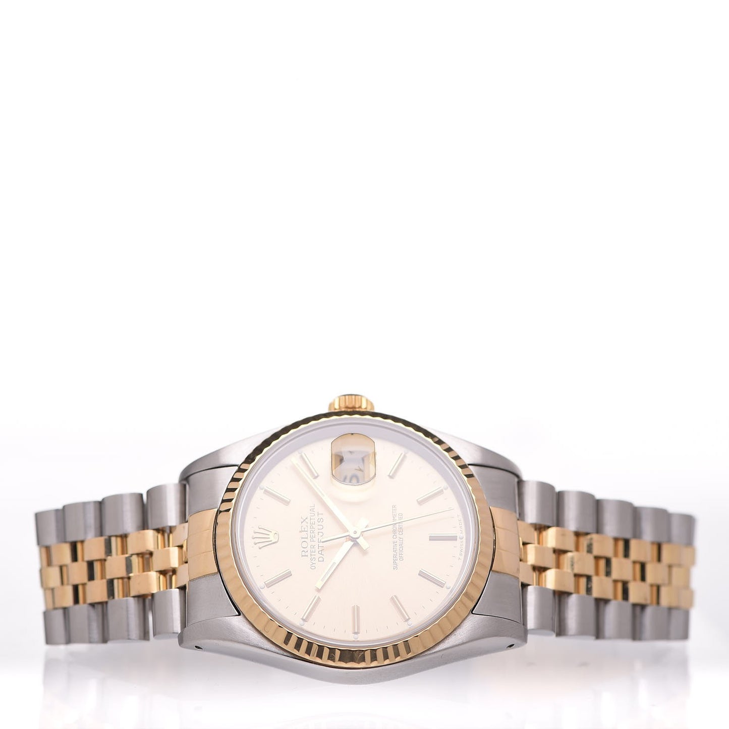 Stainless Steel 18K Yellow Gold 36mm Oyster Perpetual Datejust Watch Champagne 16233