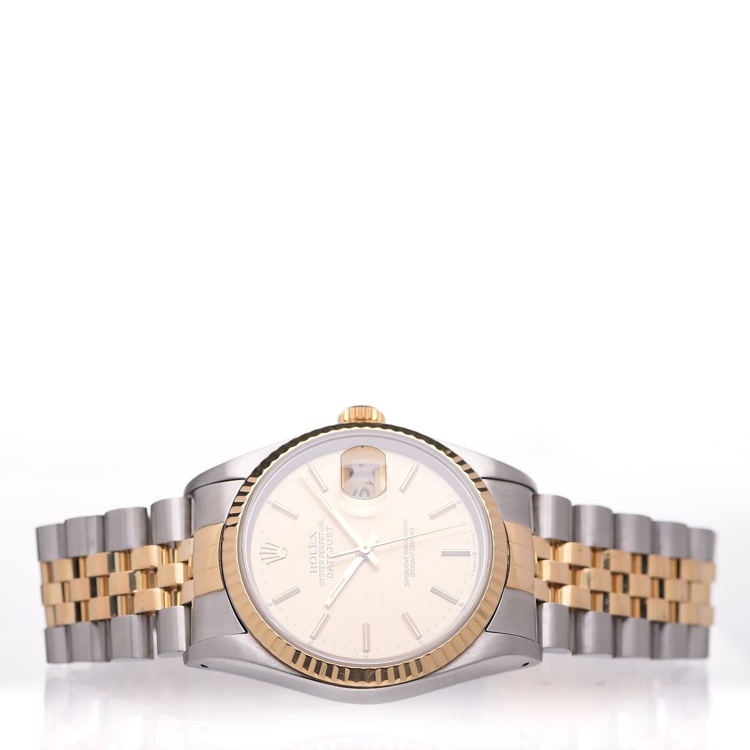 Rolex Stainless Steel 18K Yellow Gold 36mm Oyster Perpetual Datejust Watch Champagne 16233 3 of 6