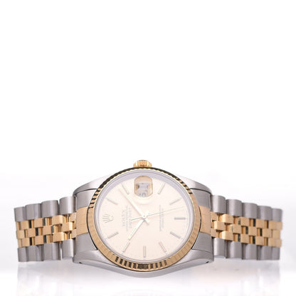 Rolex Stainless Steel 18K Yellow Gold 36mm Oyster Perpetual Datejust Watch Champagne 16233 3 of 6