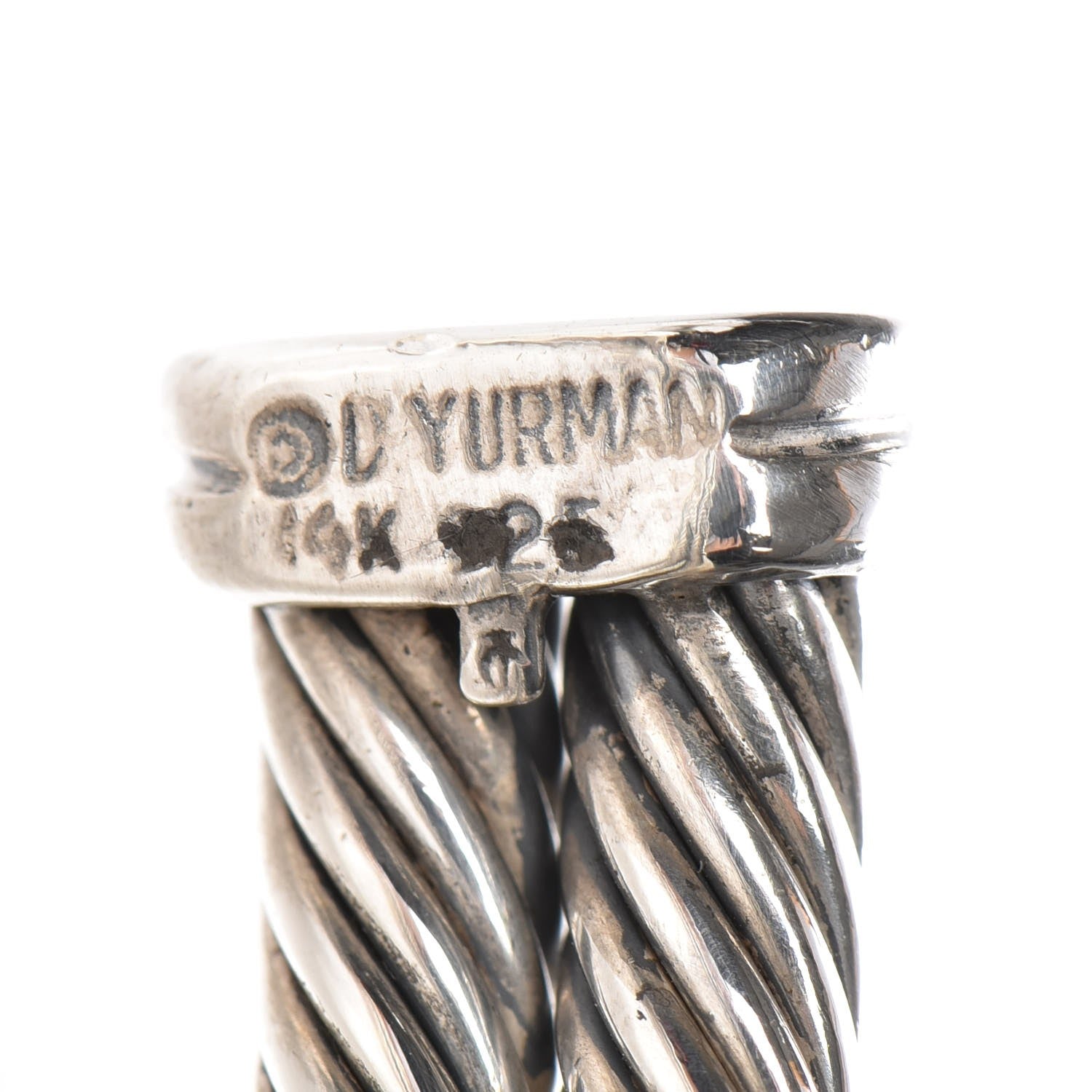 David Yurman Sterling Silver 14K Yellow Gold 10mm Double X Bracelet 4 of 5