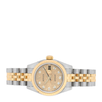 Rolex Stainless Steel 18K Yellow Gold Diamond 26mm Oyster Perpetual Datejust Watch Champagne Jubilee 179173 2 of 5