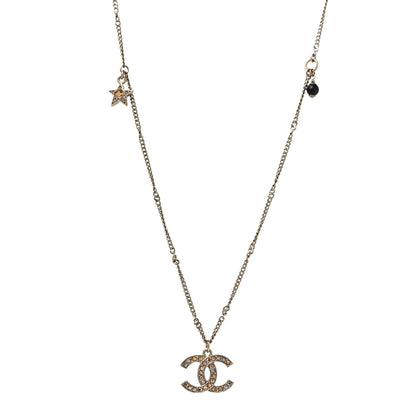 Chanel Baguette Crystal CC Starfall Necklace Gold 1 of 4
