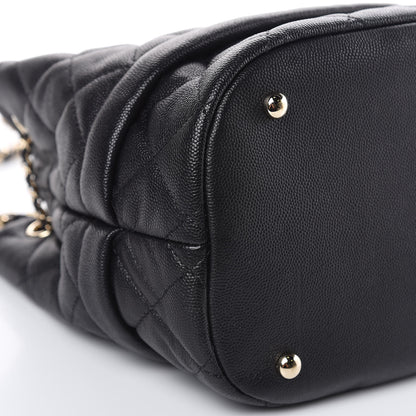 Chanel Caviar Quilted Rolled Up Bucket Drawstring Bag Black 7 of 9