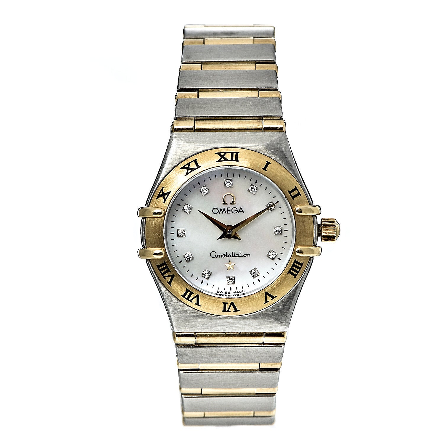 Omega Stainless Steel 18K Yellow Gold Diamond Mother of Pearl 22mm Constellation Quartz Watch 1262.75.00 1 of 8