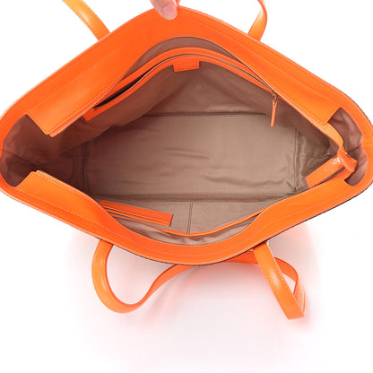MCM Visetos Medium Geonautic Shopper Tote Cognac Neon Orange 5 of 12