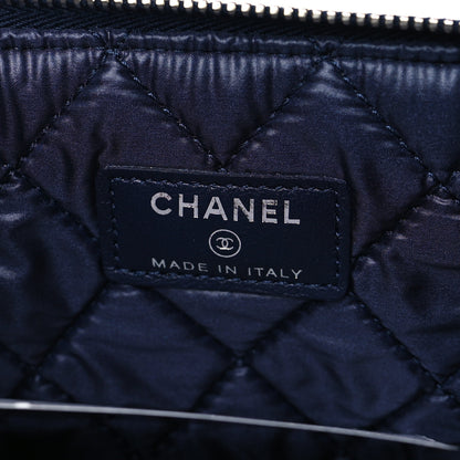 Chanel Calfskin Braided Large Cosmetic Case Navy 6 of 8