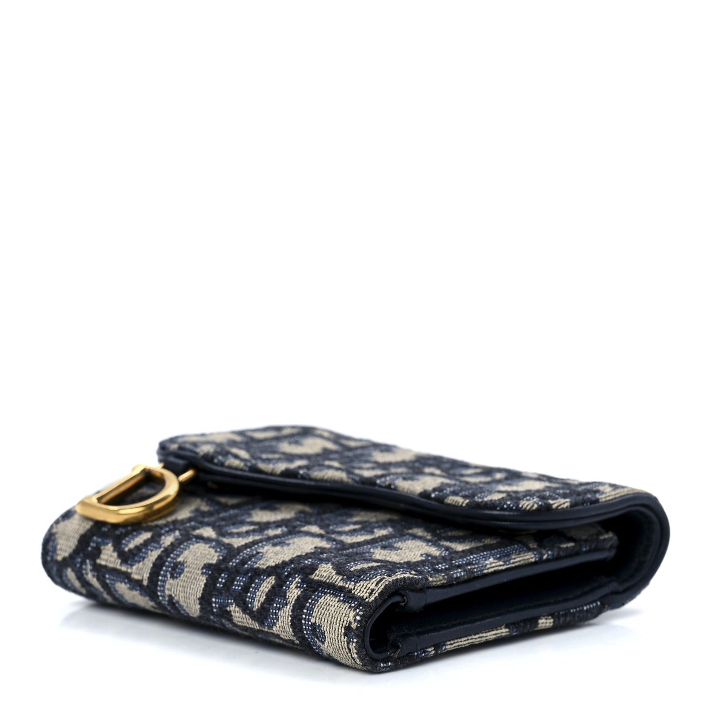 Oblique Saddle Lotus Wallet Blue