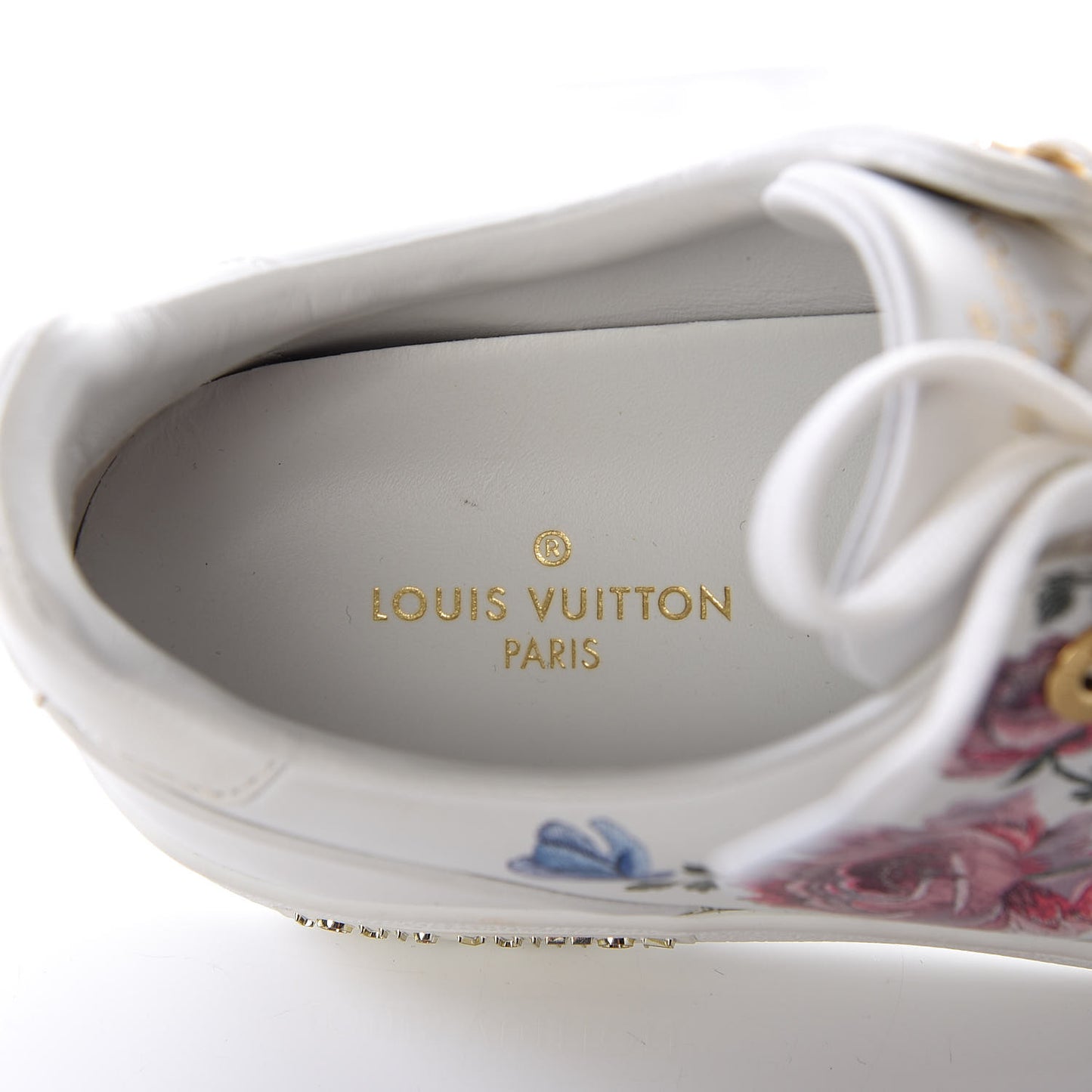 Calfskin Floral Frontrow Sneakers 37.5 White