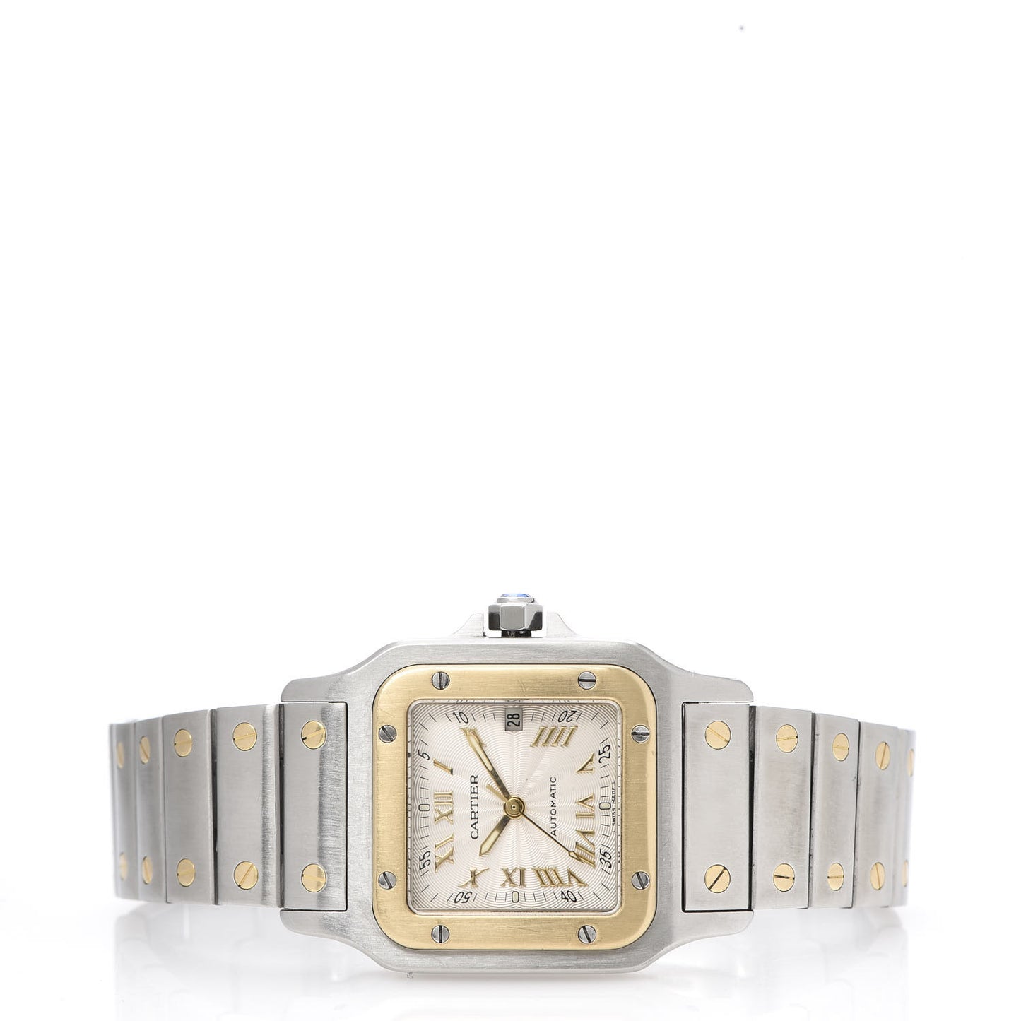 Stainless Steel 18K Yellow Gold 29mm Santos De Cartier Galbee Automatic Watch