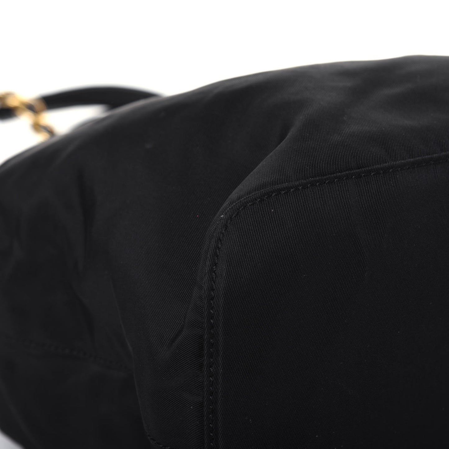 Nylon Tessuto Acciaio Chain Shoulder Bag Black