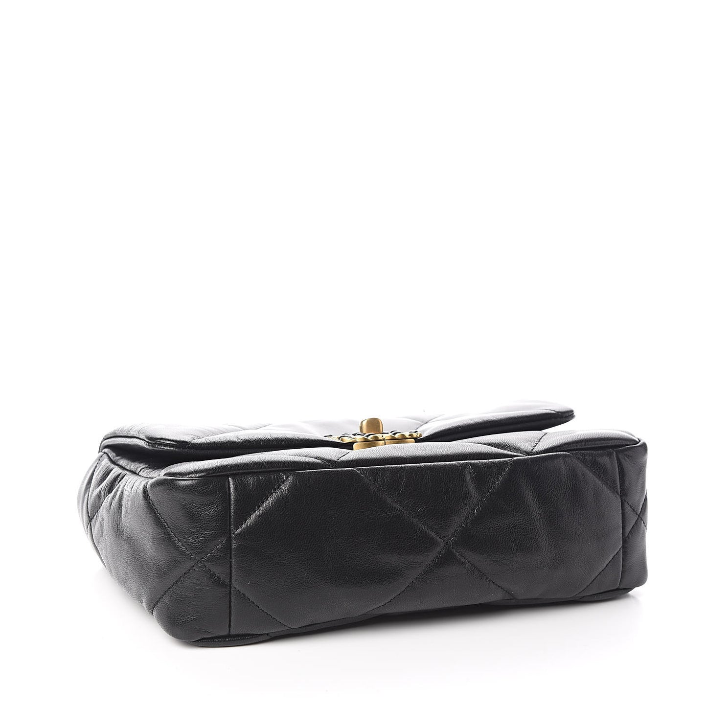 Goatskin Quilted Medium 19 Flap Black