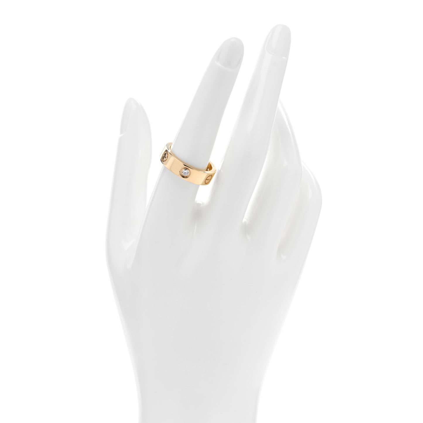 18K Yellow Gold 3 Diamond 5.5mm LOVE Ring 57 8
