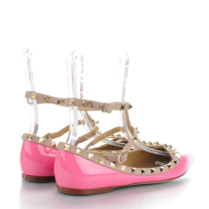 Valentino Garavani Patent Rockstud Cage Ballerina Flats 41 Ninphea Poudre 4 of 8
