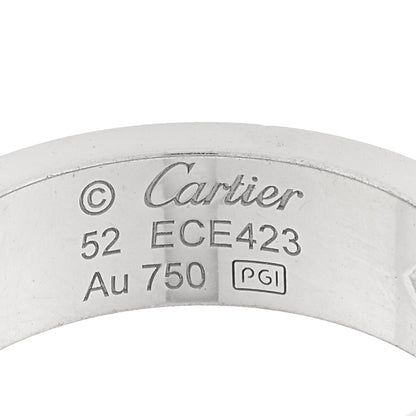 Cartier 18K White Gold 3 Diamond 5.5mm LOVE Ring 52 6 4 of 4