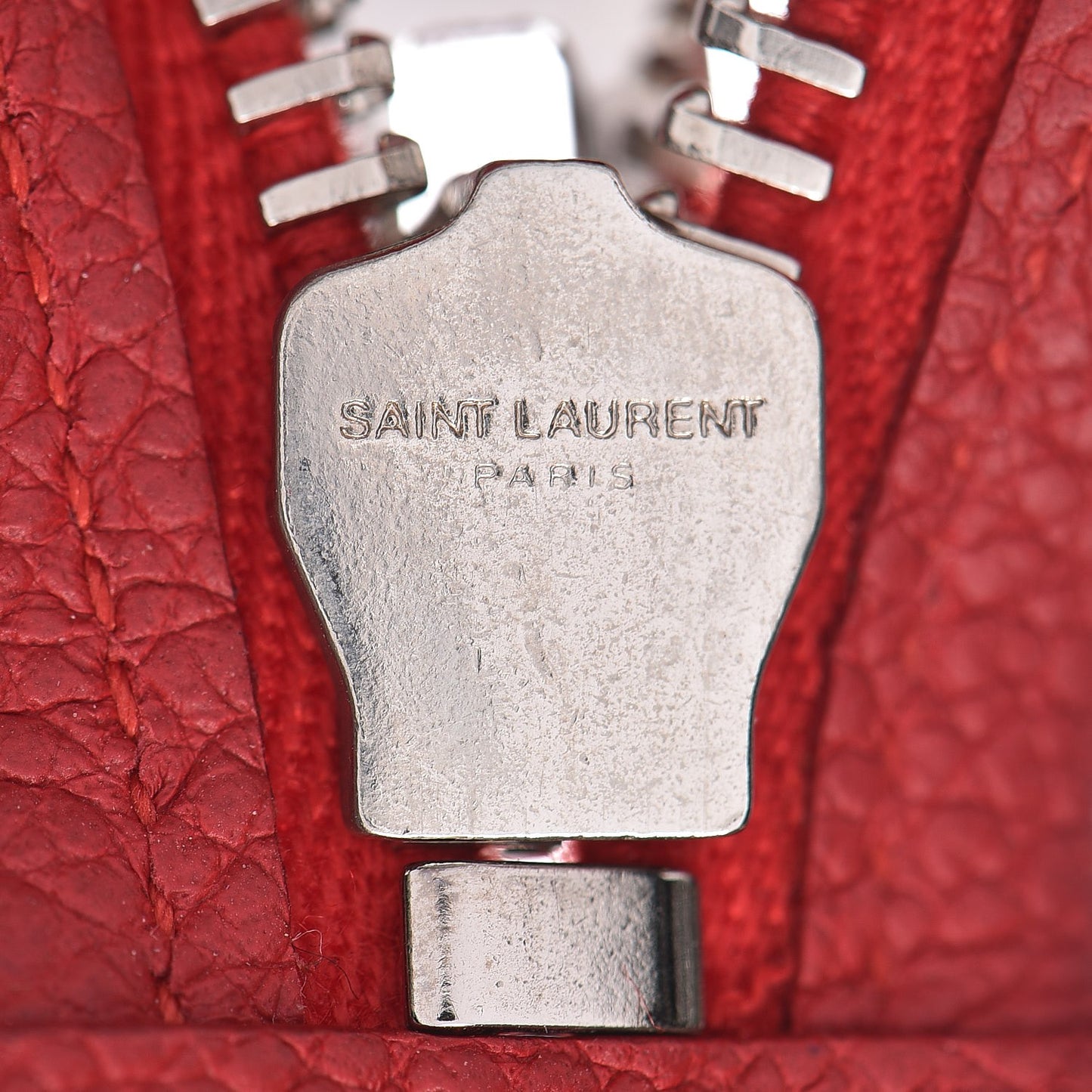 Grained Calfskin Small Cabas Rive Gauche Red