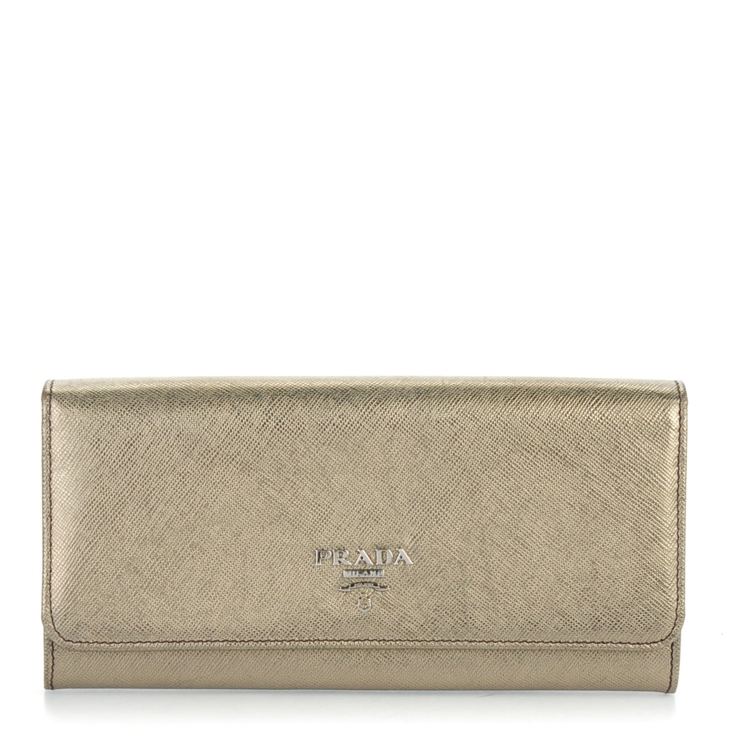 Saffiano Metal Continental Flap Wallet Piombo