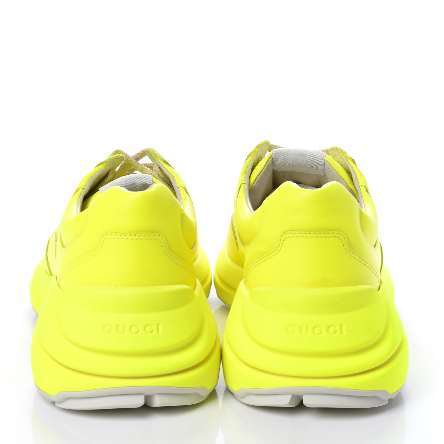 Gucci Calfskin Mens Rhyton Sneakers 10.5 Yellow Fluo 6 of 12