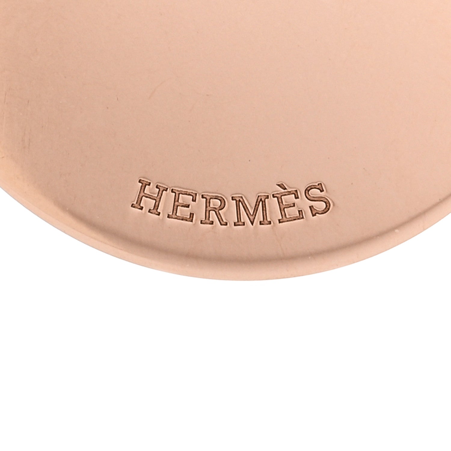 Hermes 18K Rose Gold Diamond MM Ex-Libris Pendant Necklace 6 of 6
