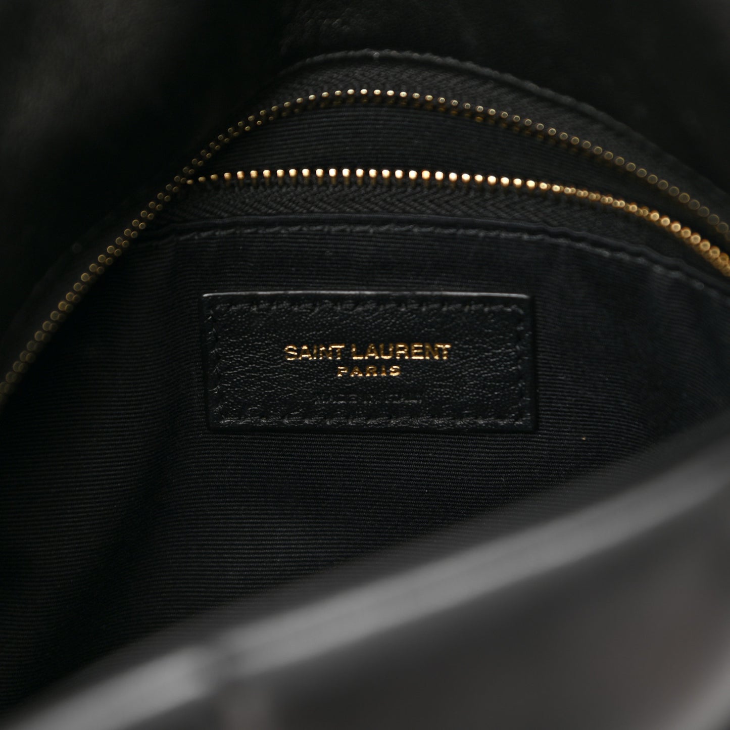 Lambskin Quilted Small Loulou Puffer Monogram Chain Satchel Black