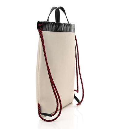 Gucci Calfskin Logo Drawstring Backpack Mystic White 4 of 11
