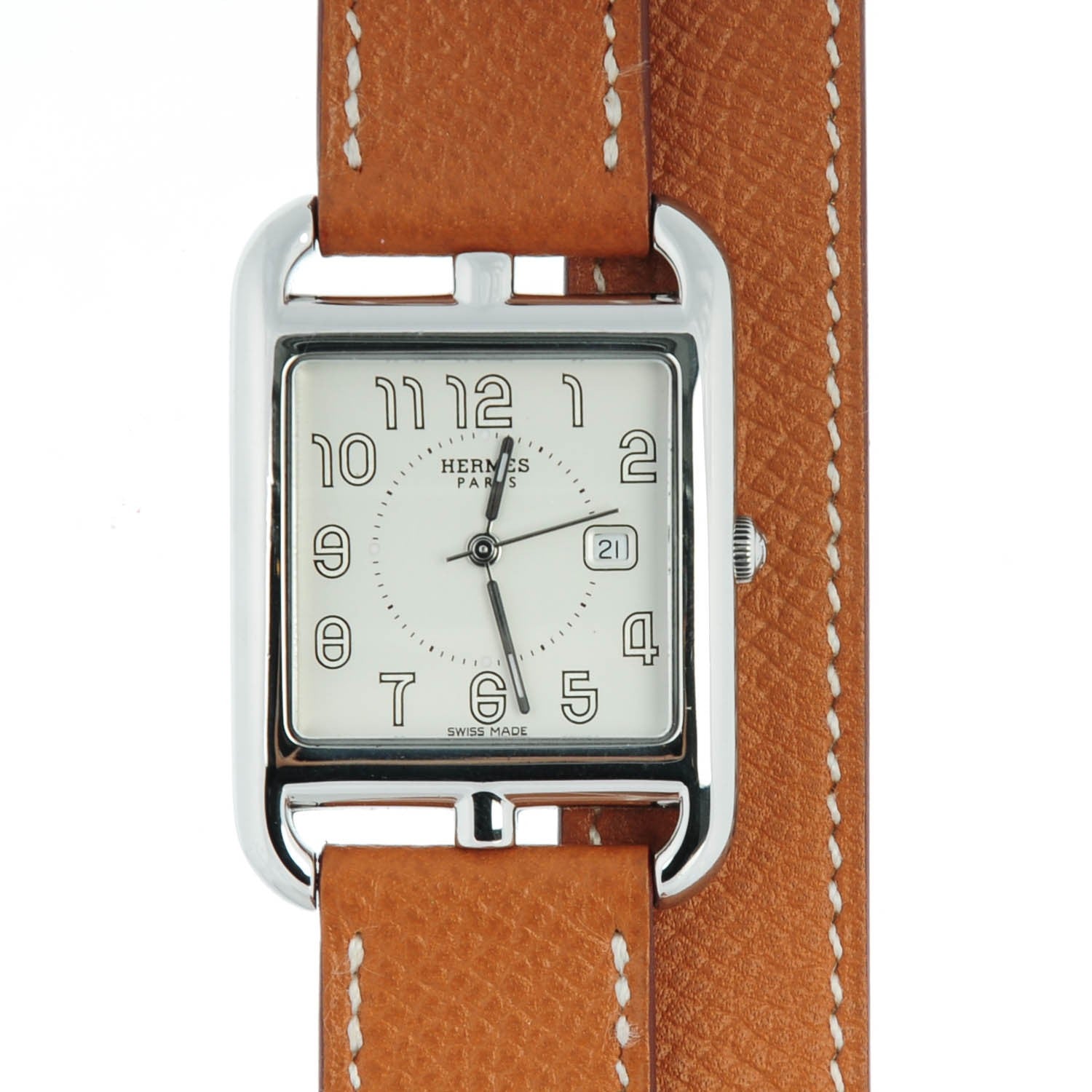 Hermes Stainless Steel Epsom 29mm Cape Cod Double Tour Quartz Watch Gold 1 of 7