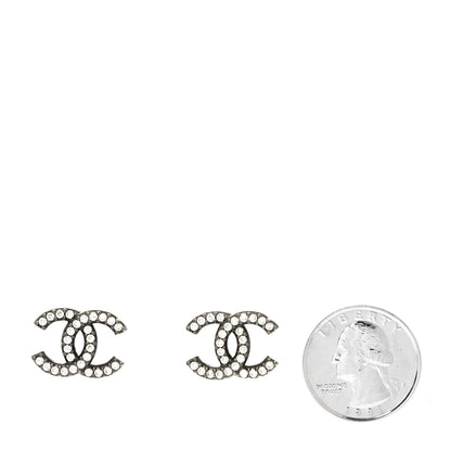 Chanel Ruthenium Crystal CC Earrings 2 of 4
