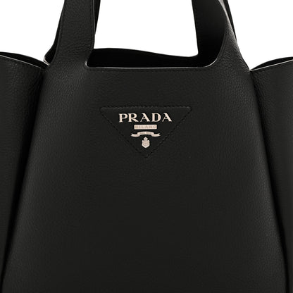 Prada Vitello Daino Soft Medium Dynamique Tote Black 8 of 13