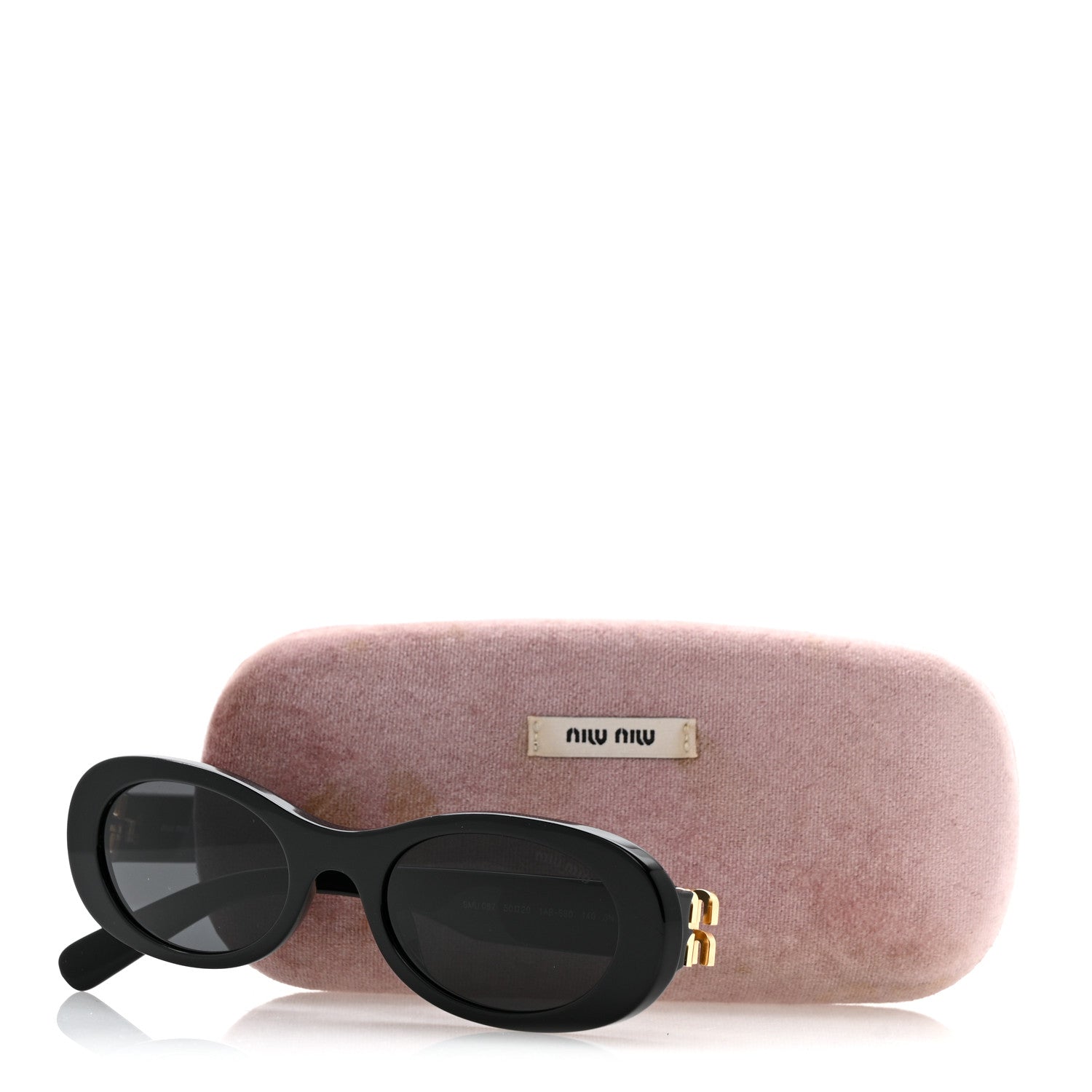 Miu Miu Acetate Oval Sunglasses SMU 06Z Black 1836273 – FASHIONPHILE