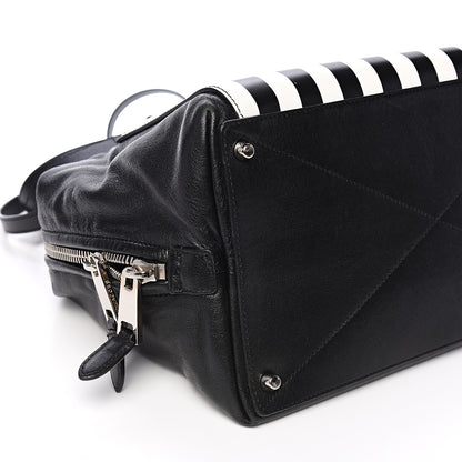 Marc Jacobs Calfskin Striped Antonia Satchel Black White 7 of 9
