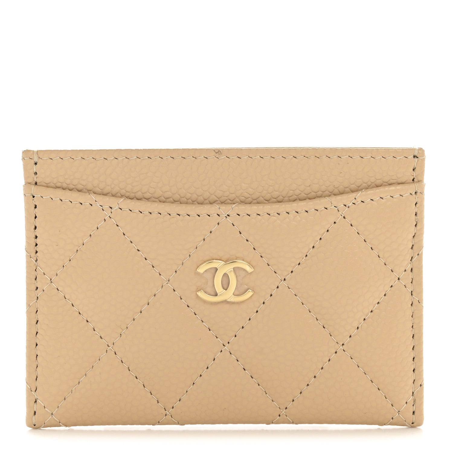 Chanel Caviar Quilted Card Holder Beige 1 of 9