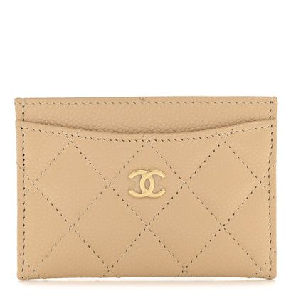 Chanel Caviar Quilted Card Holder Beige 1 of 9