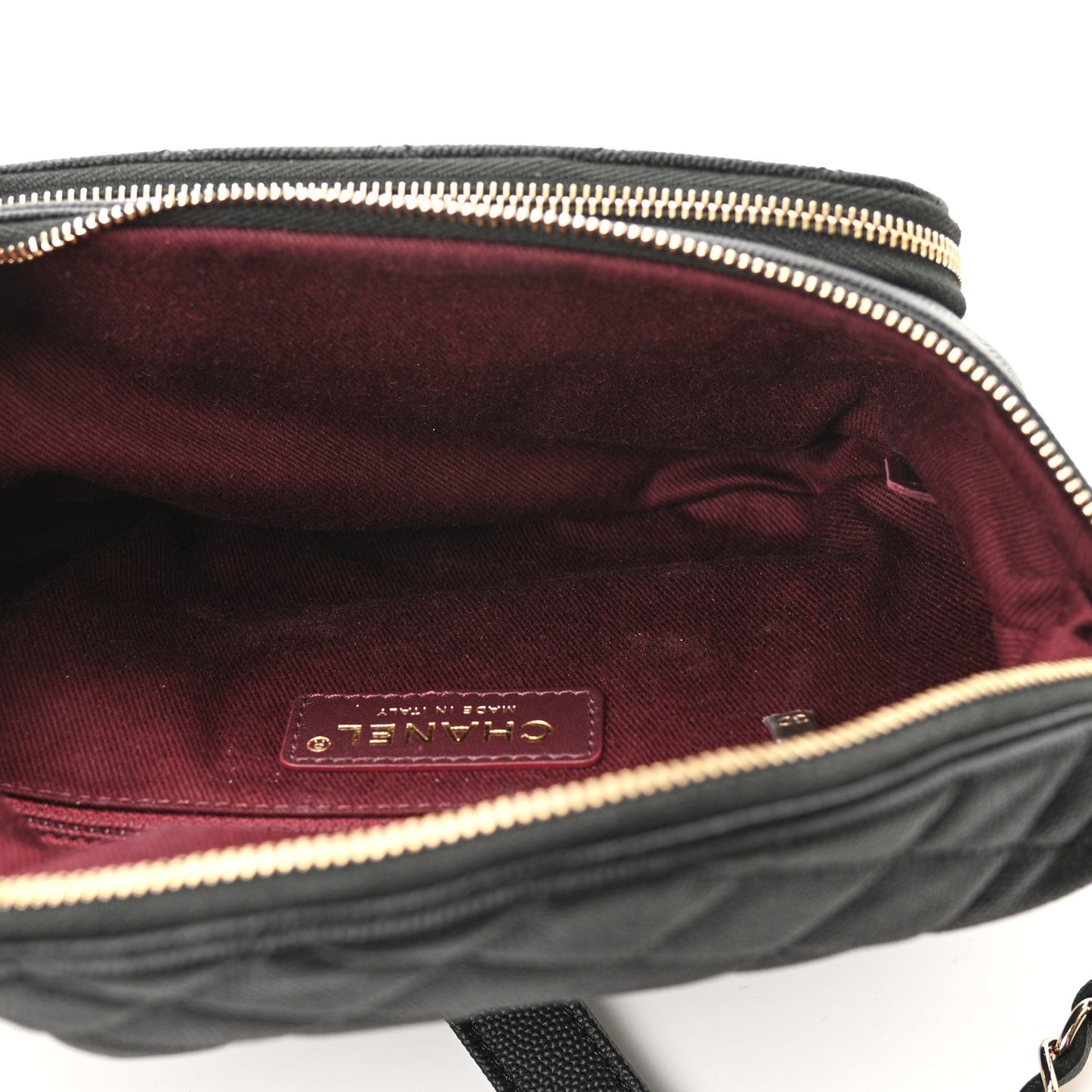 Caviar Quilted Business Affinity Waist Belt Bag Black