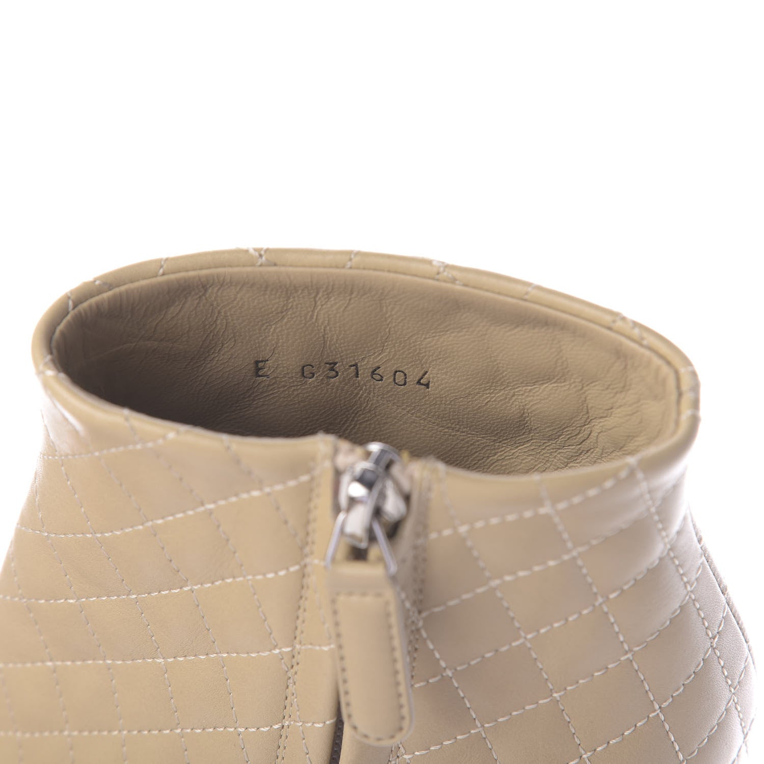 Chanel Calfskin Quilted Patent Short Boots 35.5 Beige Black 8 of 11