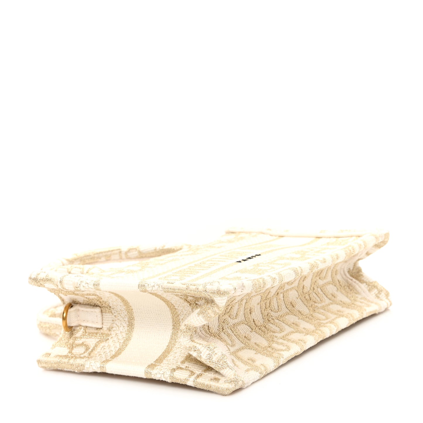 Oblique Mini Book Tote With Strap Gold Multicolor